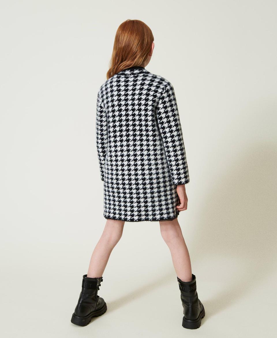 Twin Set Cappotto in maglia jacquard pied de poule In Linea
