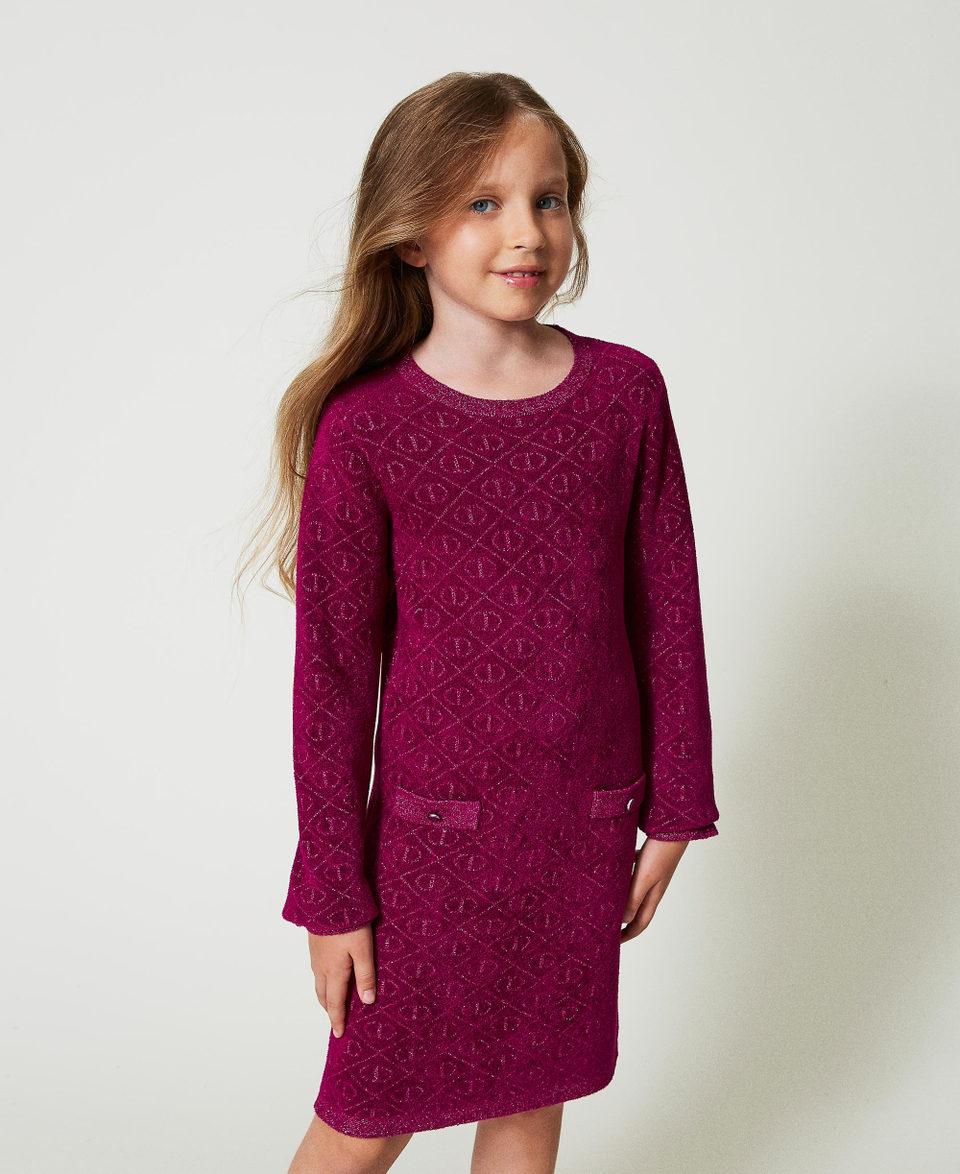 Twin Set Abito corto in maglia jacquard con Oval T Promozione Limitata
