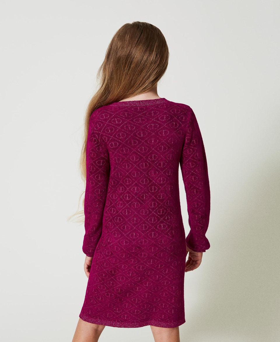 Twin Set Abito corto in maglia jacquard con Oval T Promozione Limitata