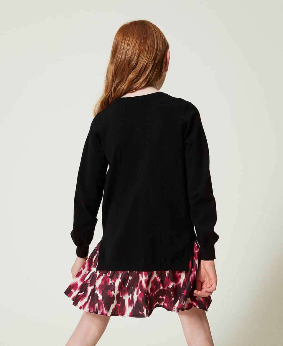 Twin Set Abito corto in maglia con inserto stampato Shopping Online