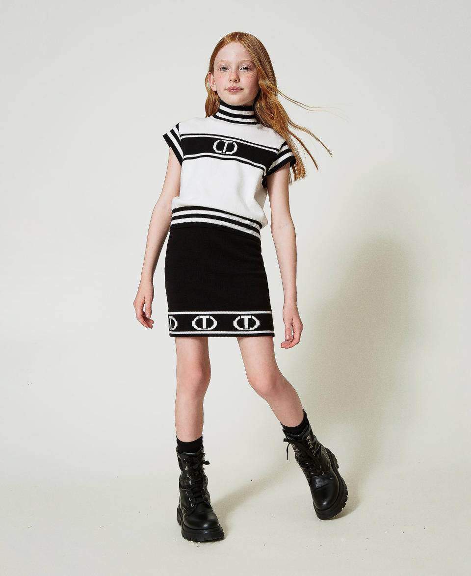 Twin Set Anfibi in pelle con logo Sottocosto