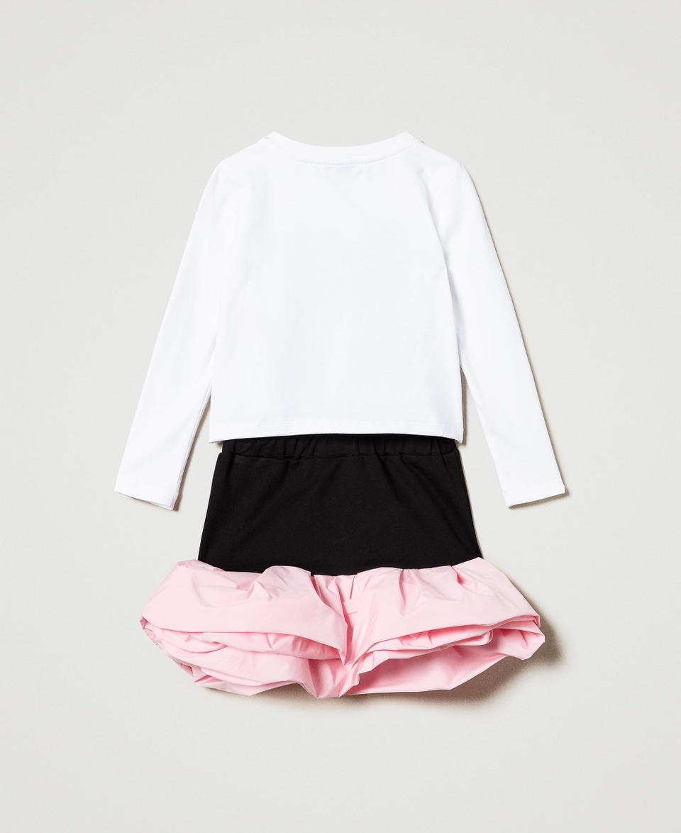 Twin Set T-shirt stampata e gonna con balze Novità