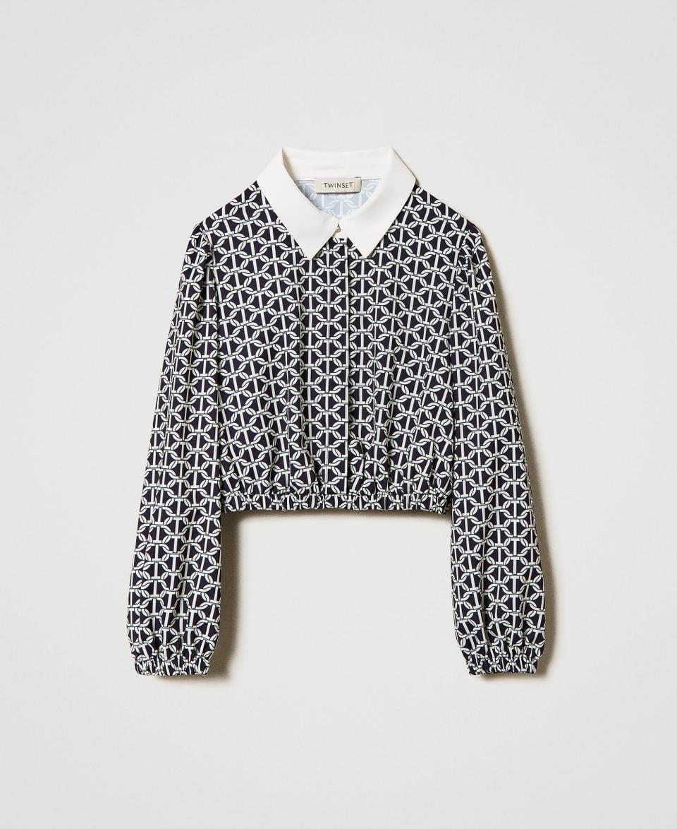 Twin Set Blusa in crêpe de Chine con stampa Sconto