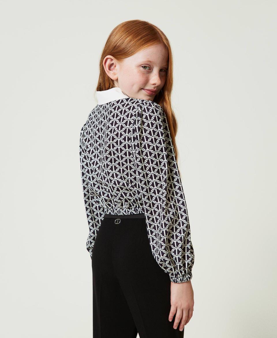 Twin Set Blusa in crêpe de Chine con stampa Sconto