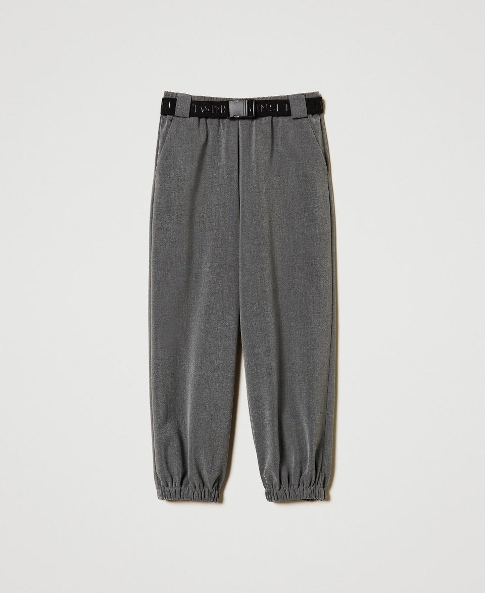 Twin Set Pantaloni joggers in flanella con cintura Saldi