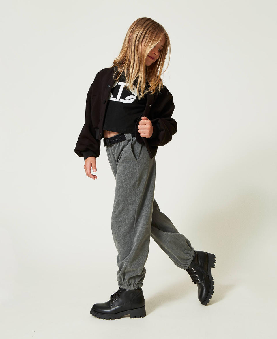 Twin Set Pantaloni joggers in flanella con cintura Saldi