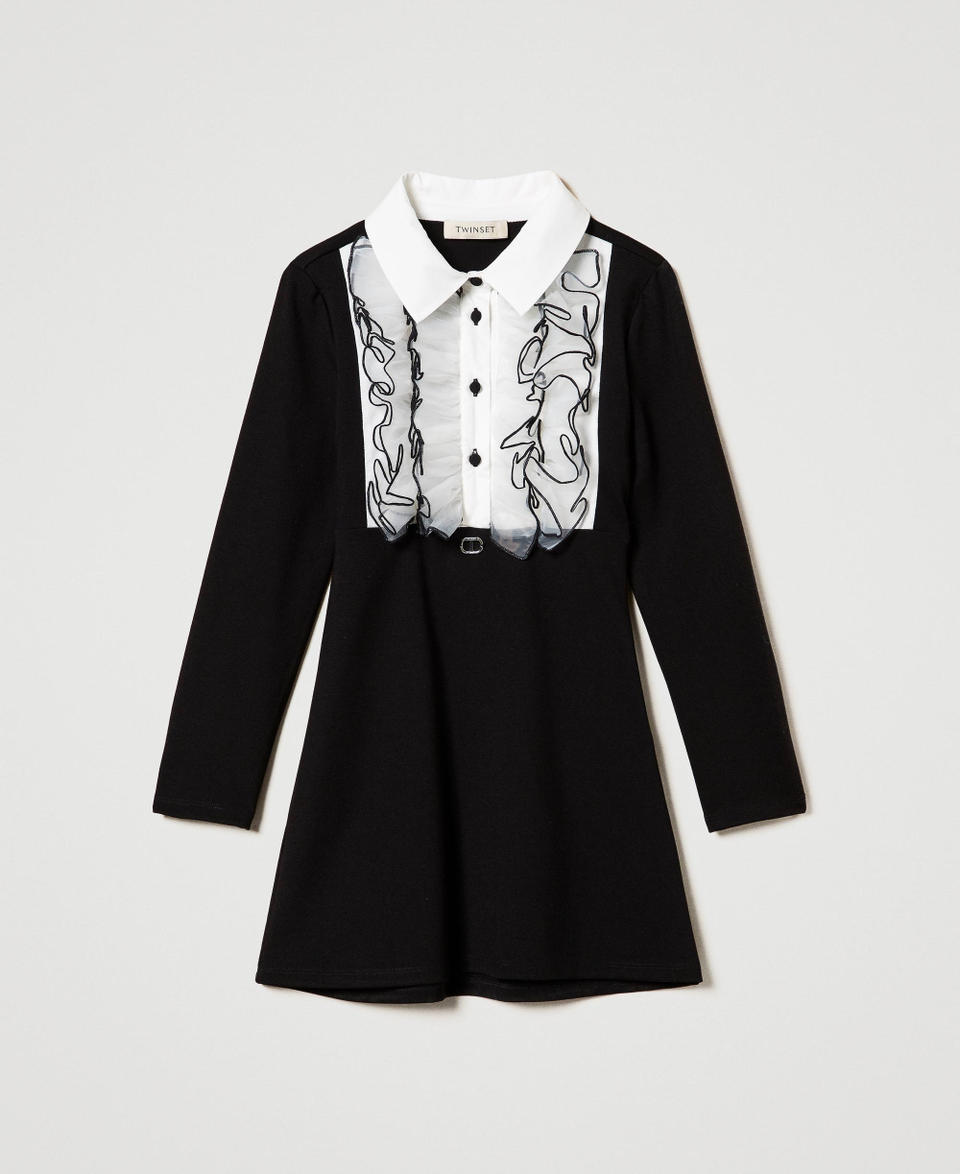 Twin Set Abito corto con volant in organza 2025