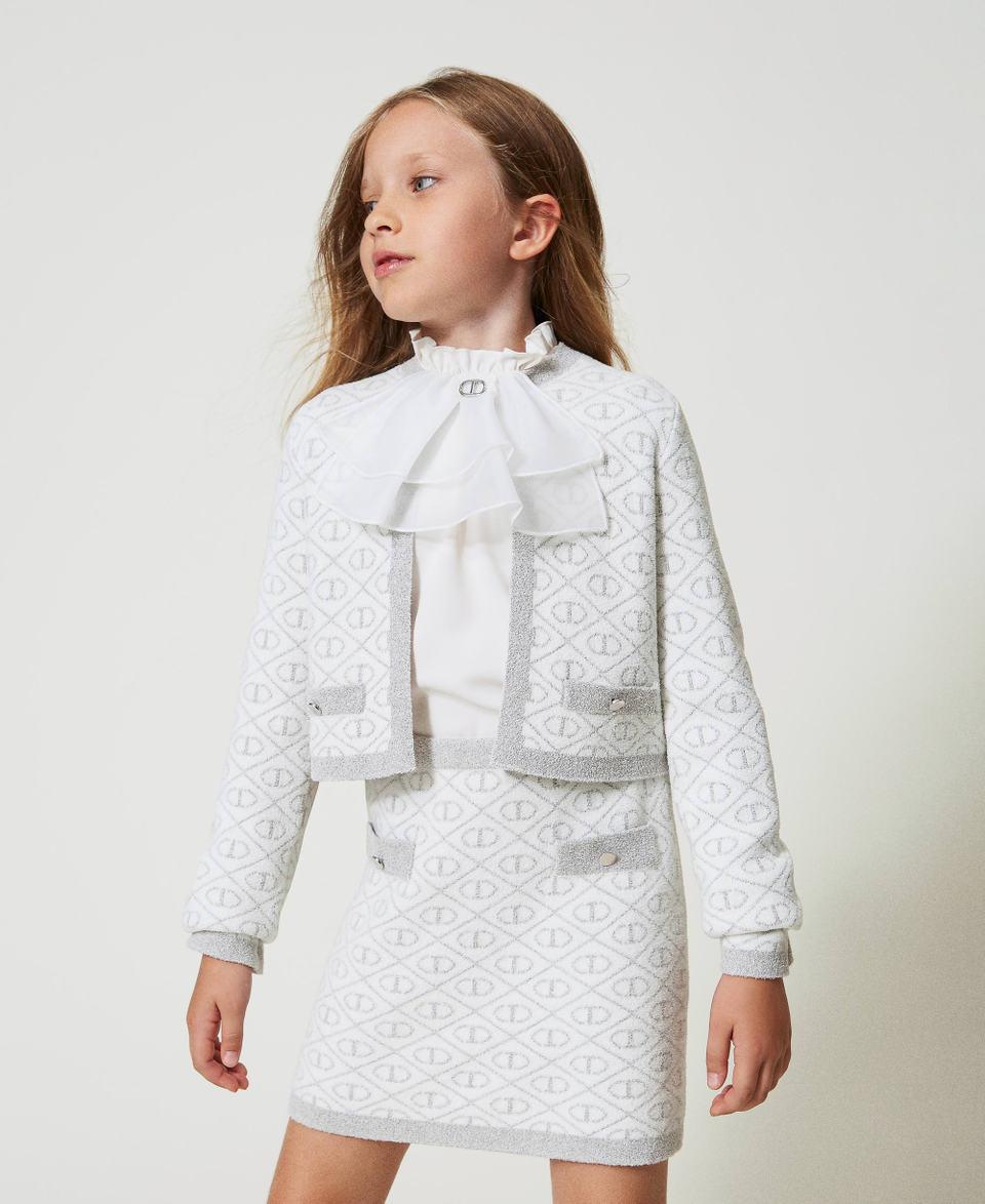 Twin Set Gonna corta in maglia jacquard con Oval T 2025