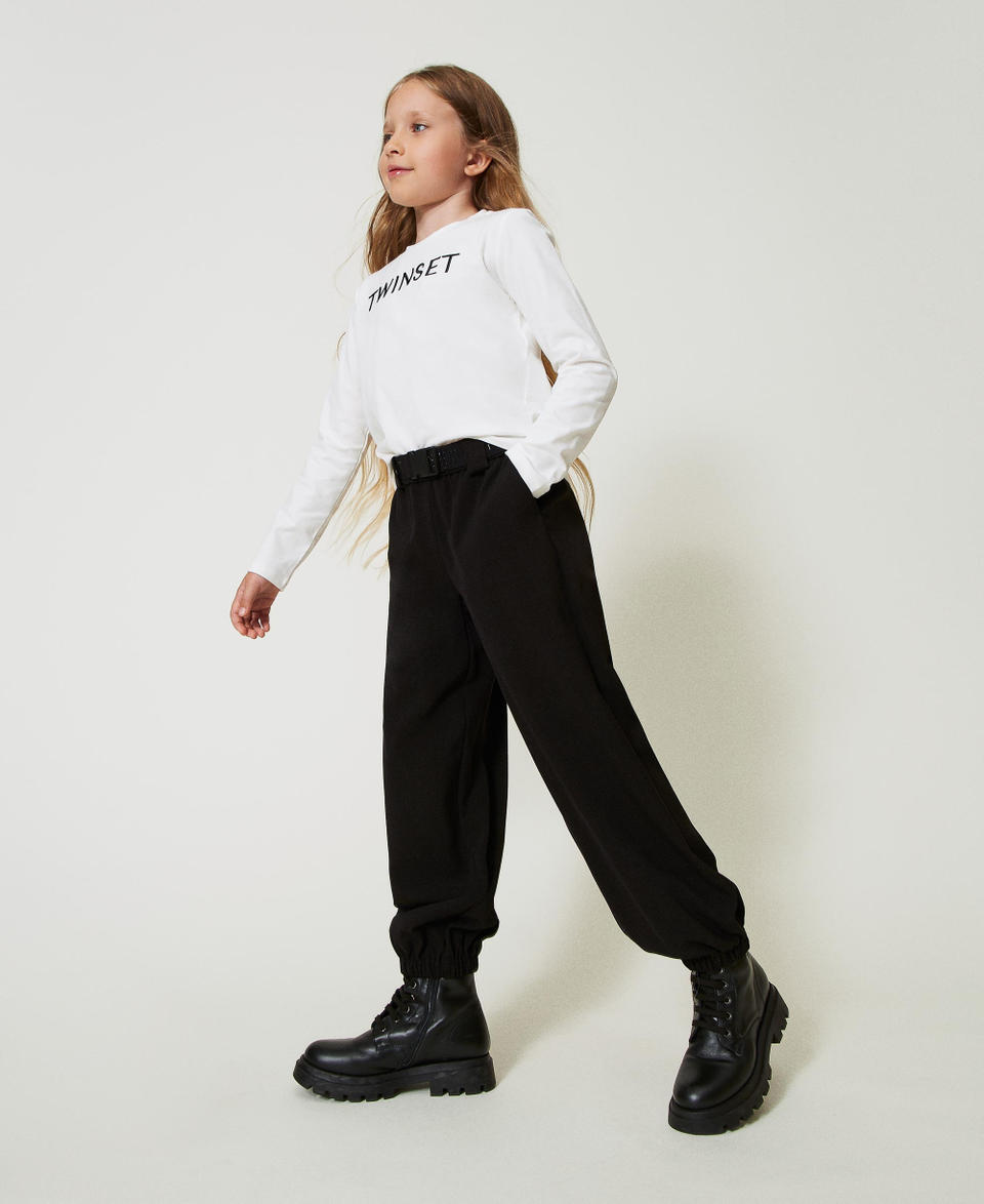Twin Set T-shirt cropped con logo ricamato In Linea