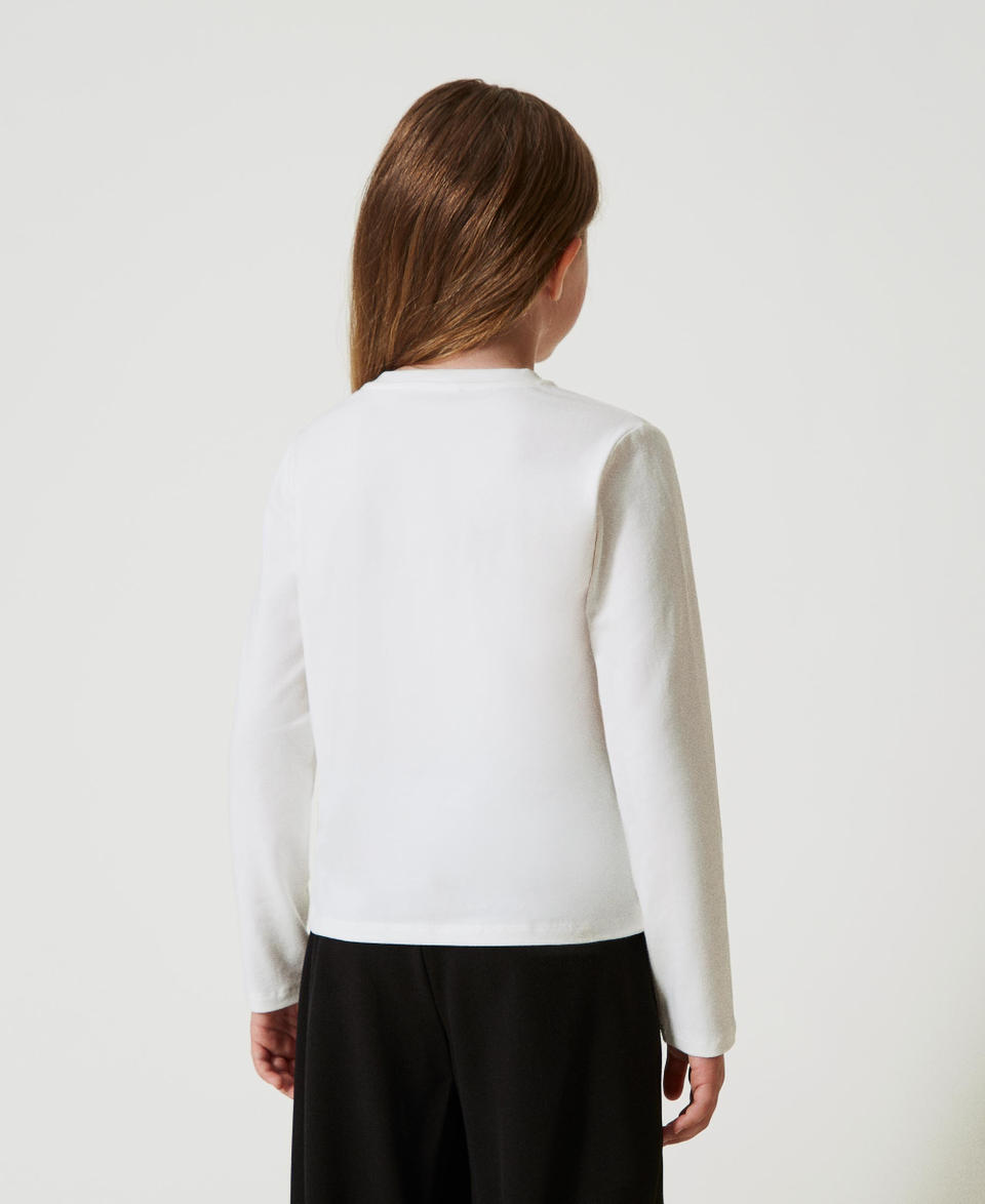 Twin Set T-shirt cropped con logo ricamato In Linea