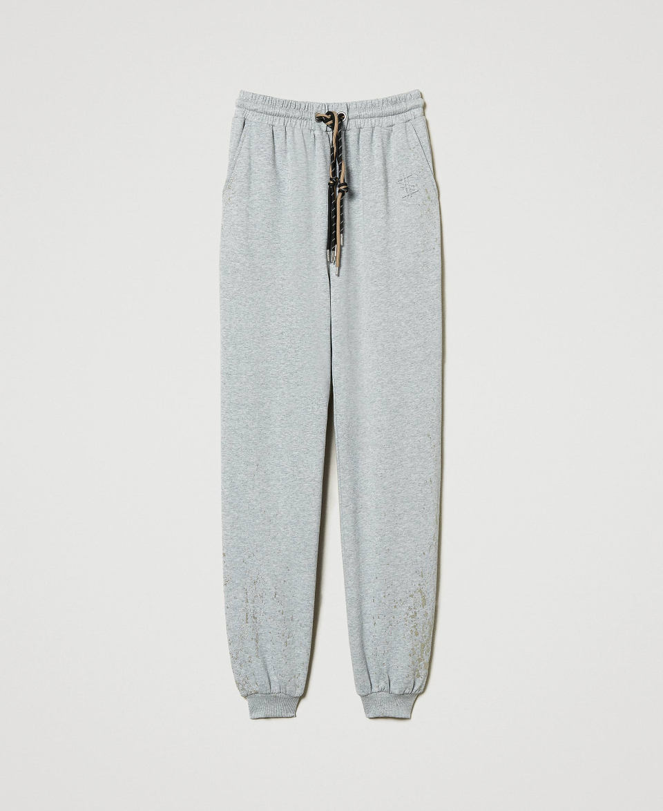 Twin Set Pantaloni joggers MYFO con stampa glitter Spedizione Gratuita