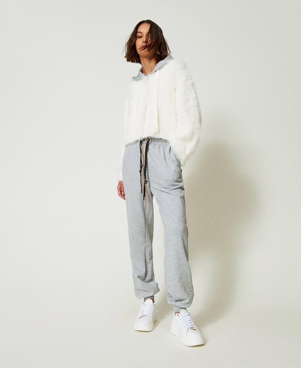 Twin Set Pantaloni joggers MYFO con stampa glitter Spedizione Gratuita