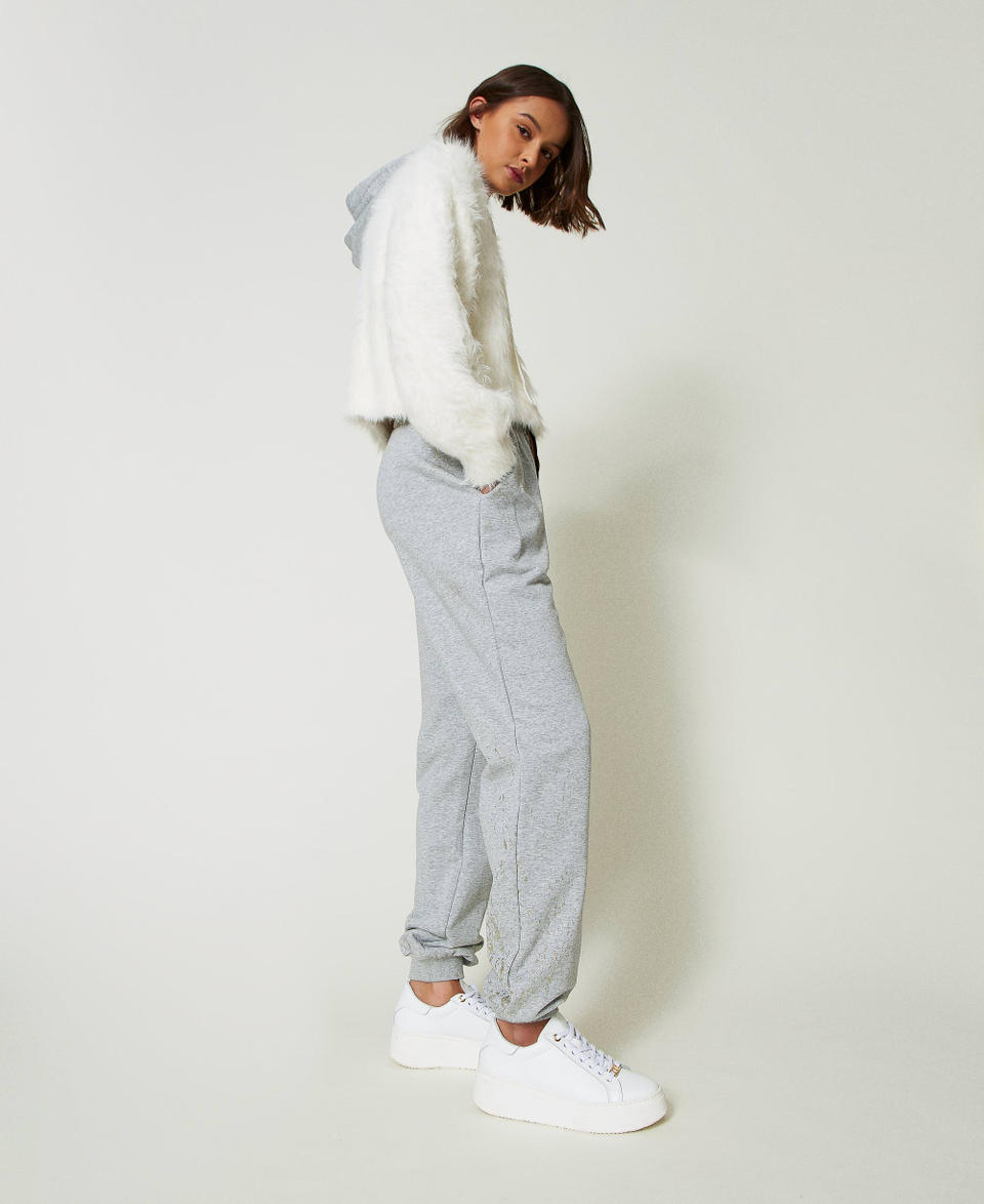 Twin Set Pantaloni joggers MYFO con stampa glitter Spedizione Gratuita