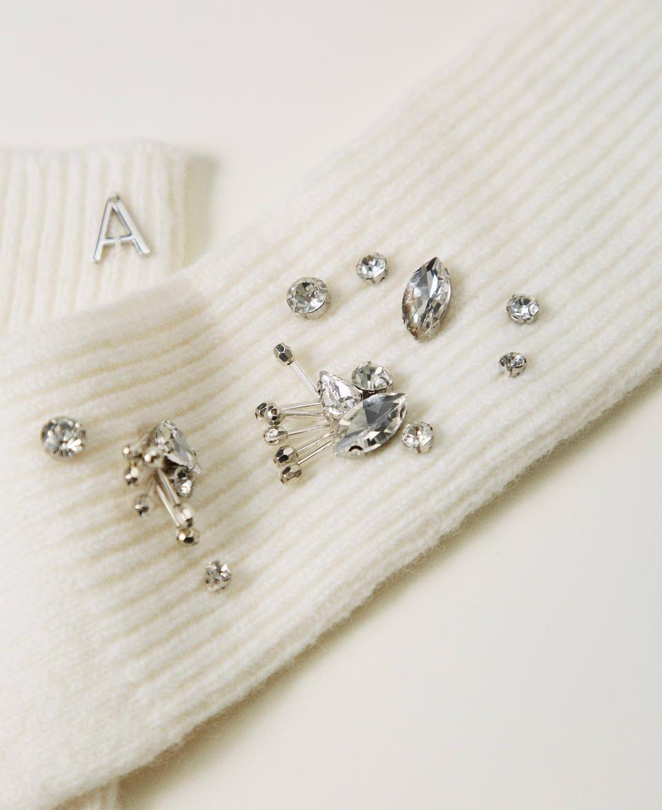 Twin Set Guanti in maglia con ricami Pezzi Unici