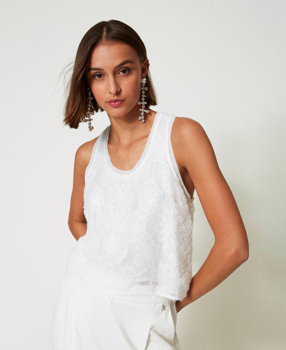Twin Set Top a canotta in full paillettes Promozione Limitata