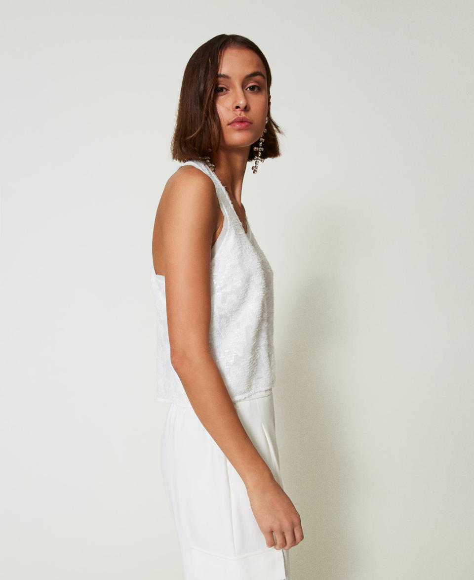 Twin Set Top a canotta in full paillettes Promozione Limitata