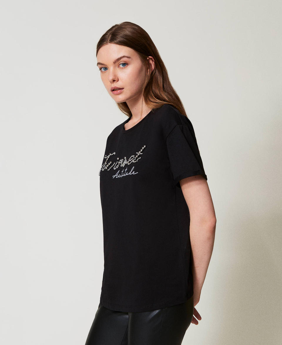 Twin Set T-shirt con logo lurex Novità