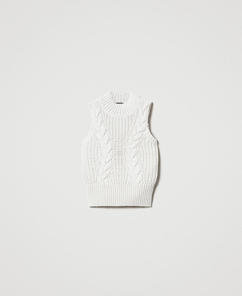 Twin Set Top in maglia con coste e trecce Presa