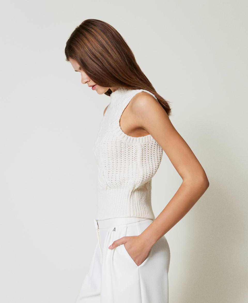 Twin Set Top in maglia con coste e trecce Presa