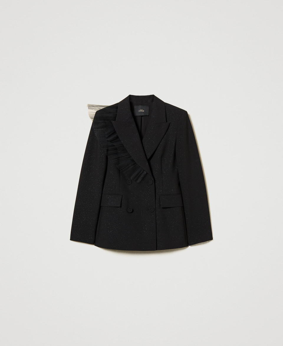 Twin Set Giacca blazer con volant in tulle Sconto