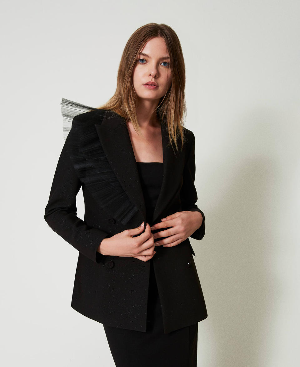 Twin Set Giacca blazer con volant in tulle Sconto