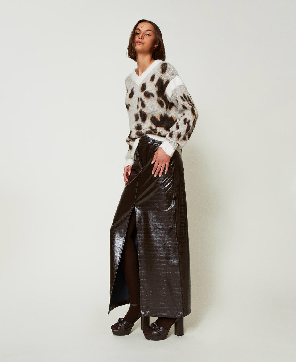 Twin Set Gonna lunga con stampa animalier Online