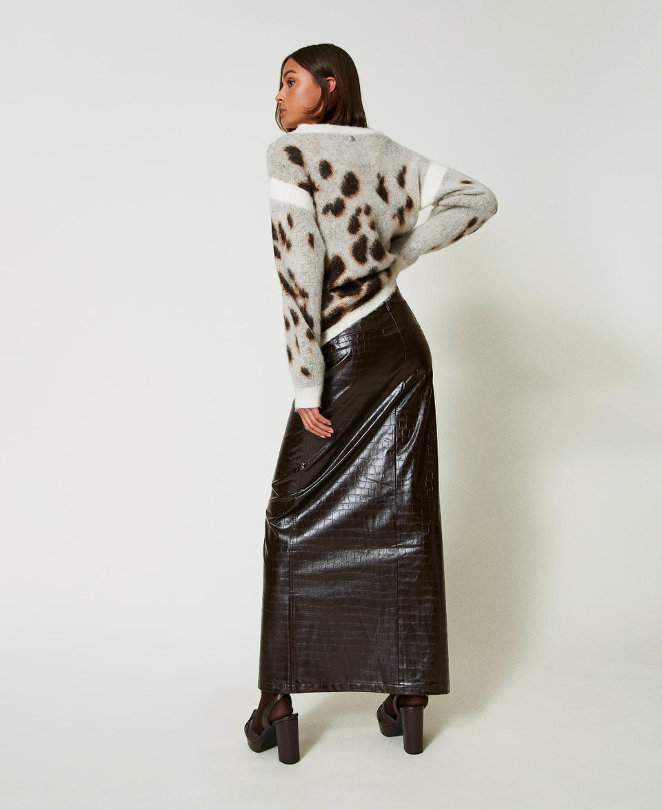 Twin Set Gonna lunga con stampa animalier Online