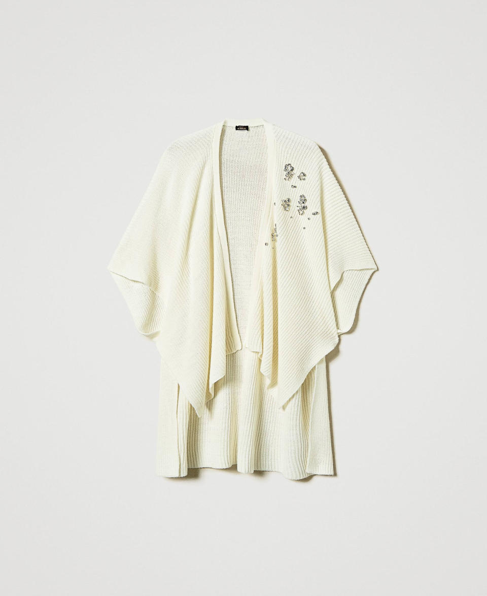 Twin Set Poncho in maglia con ricami Hotsell