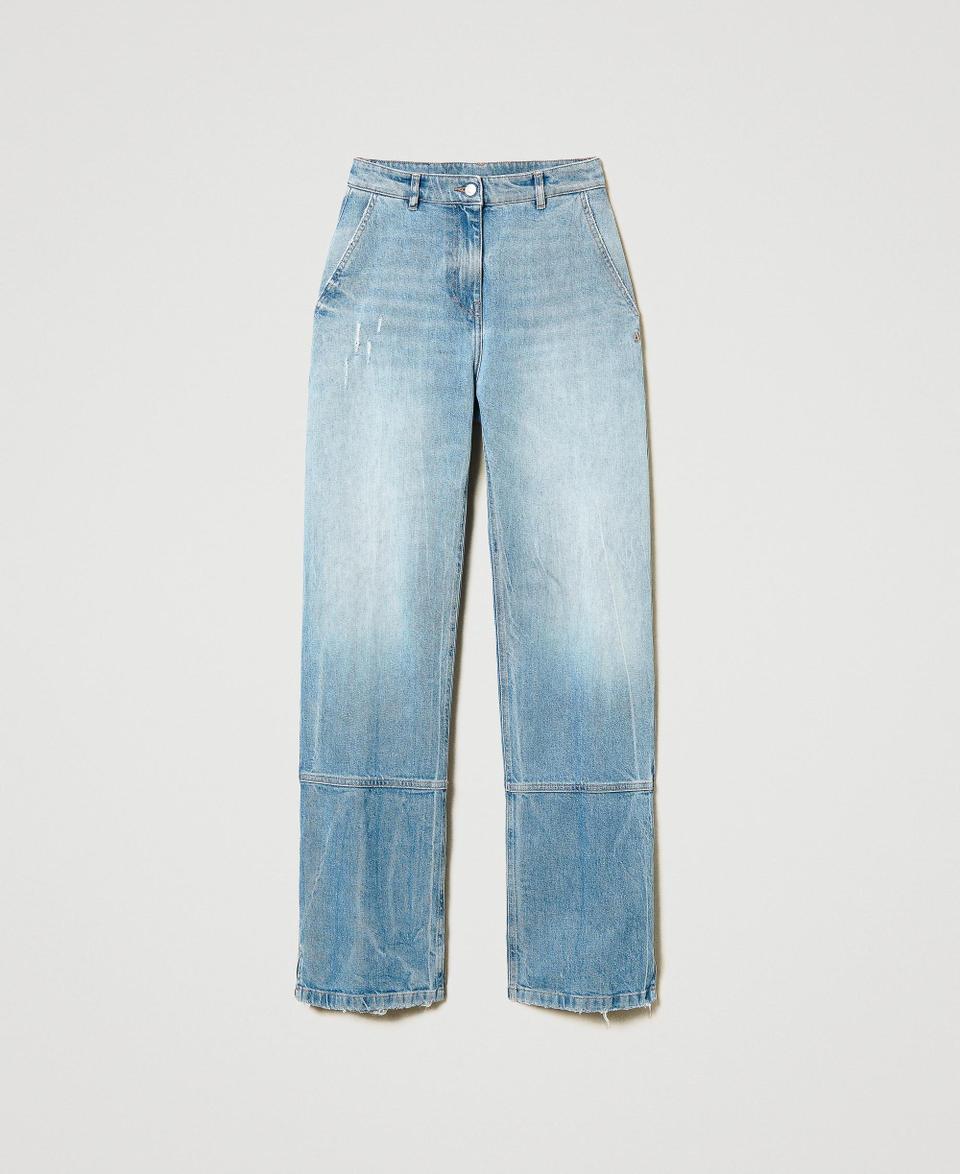 Twin Set Jeans wide leg con tagli Vendita Economica