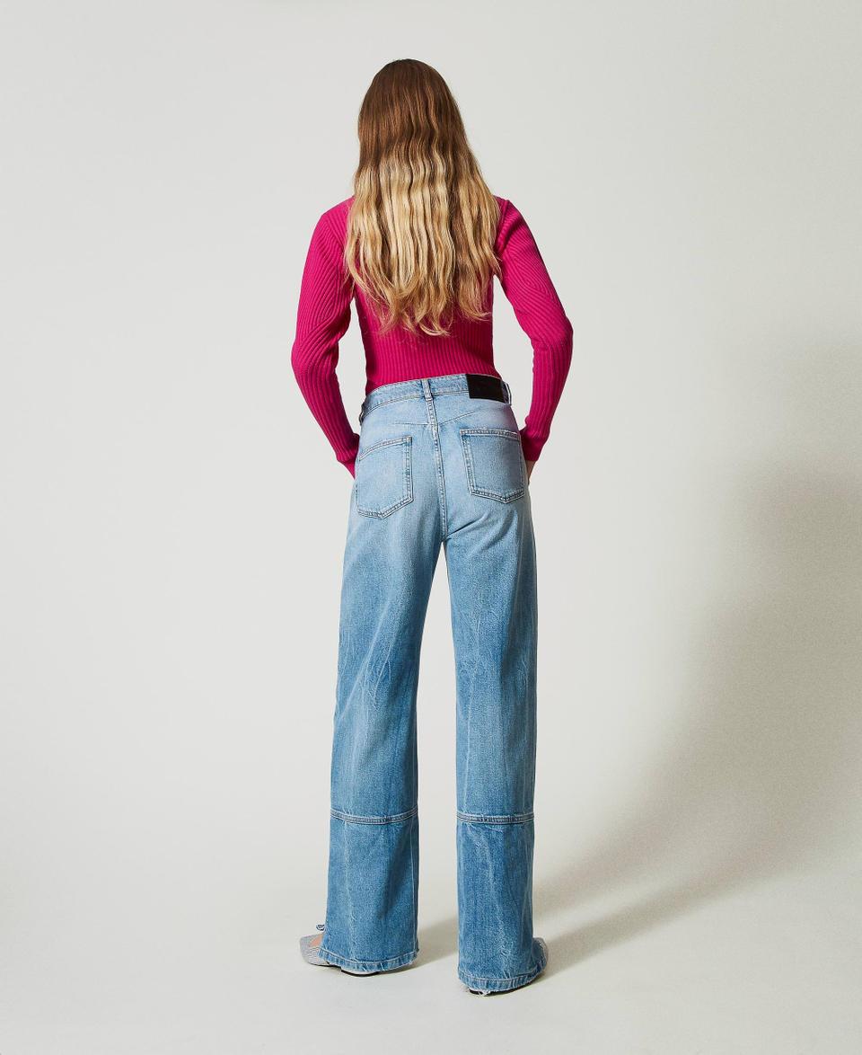 Twin Set Jeans wide leg con tagli Vendita Economica