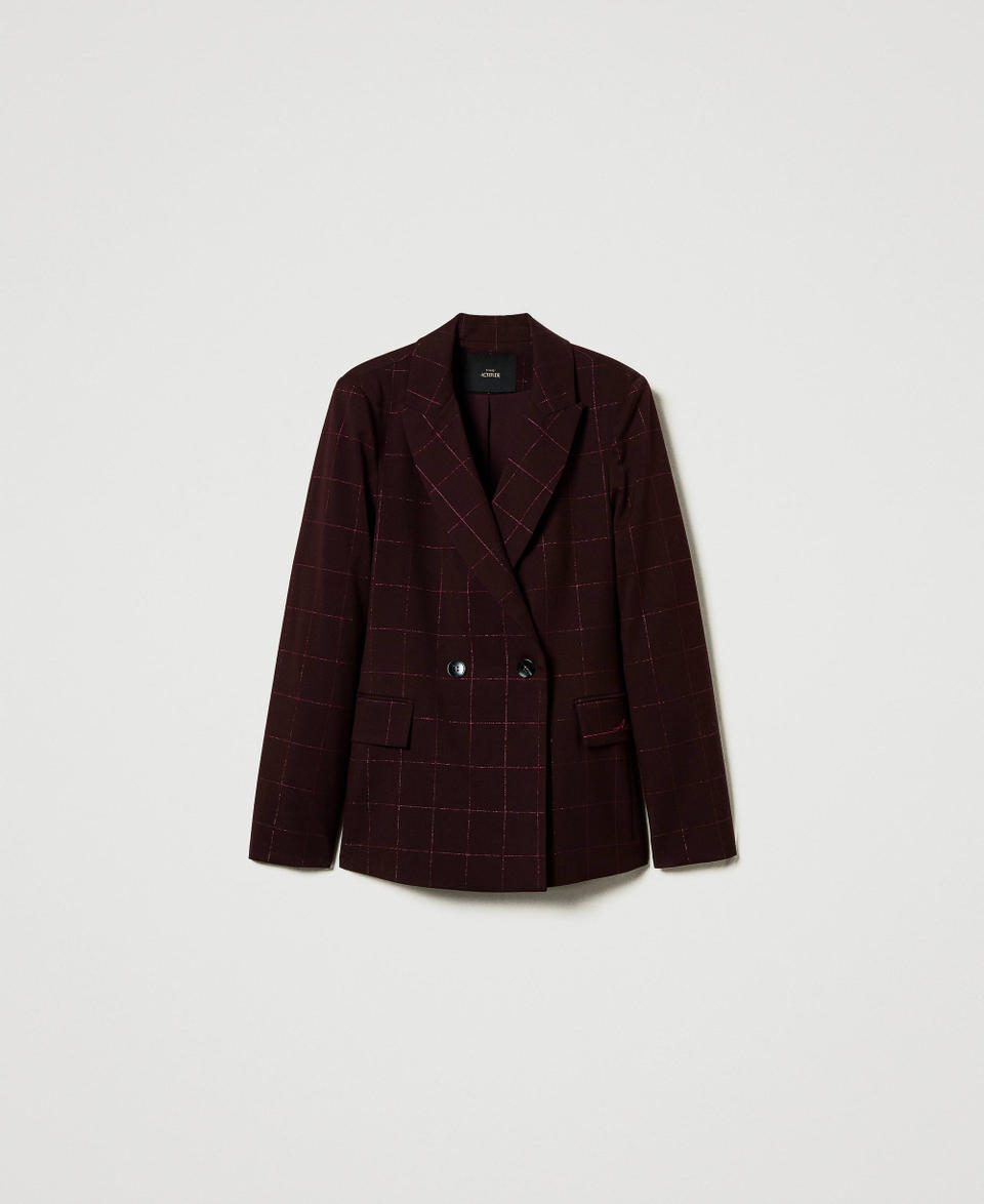 Twin Set Giacca blazer check con lurex In Saldo