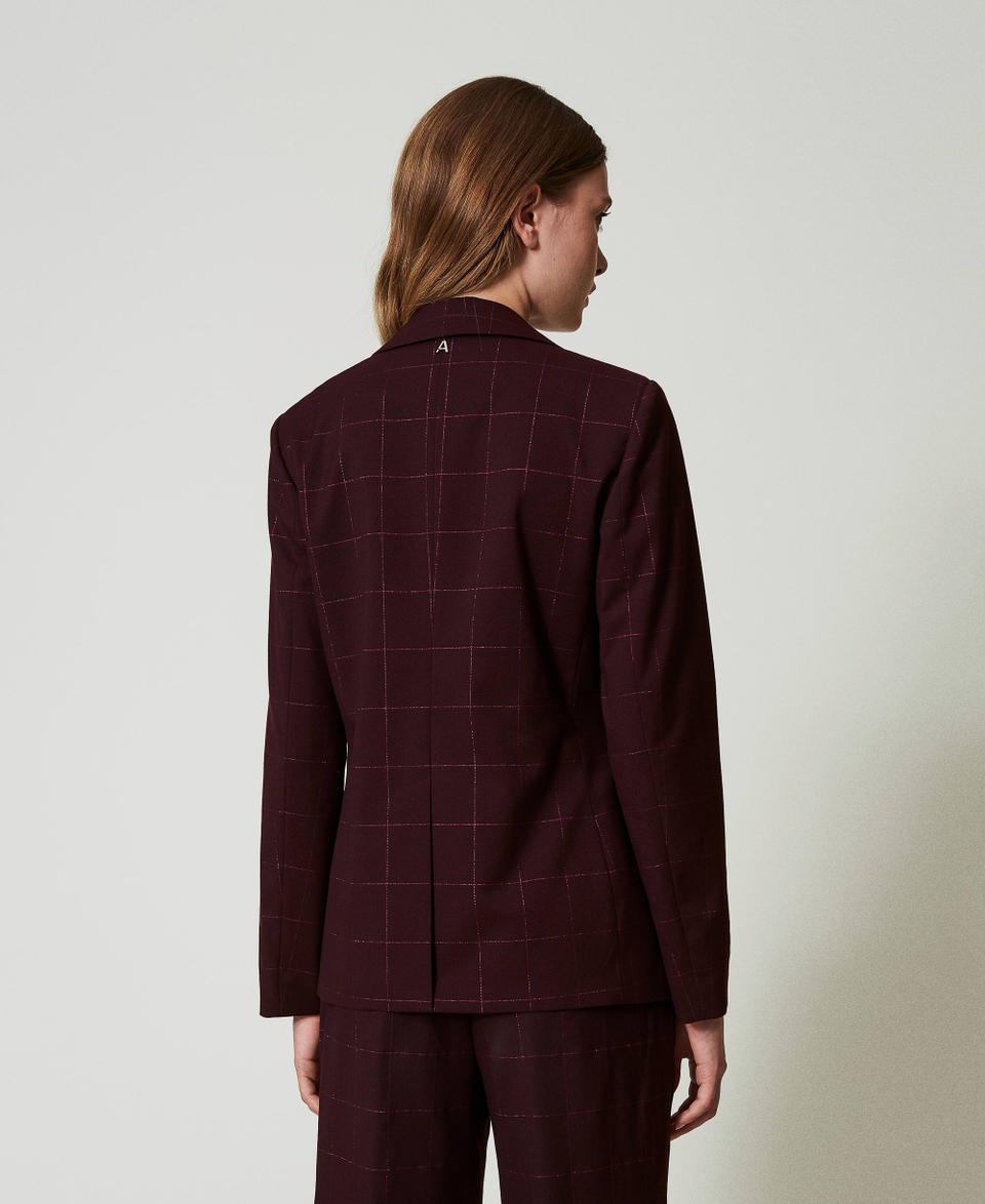 Twin Set Giacca blazer check con lurex In Saldo
