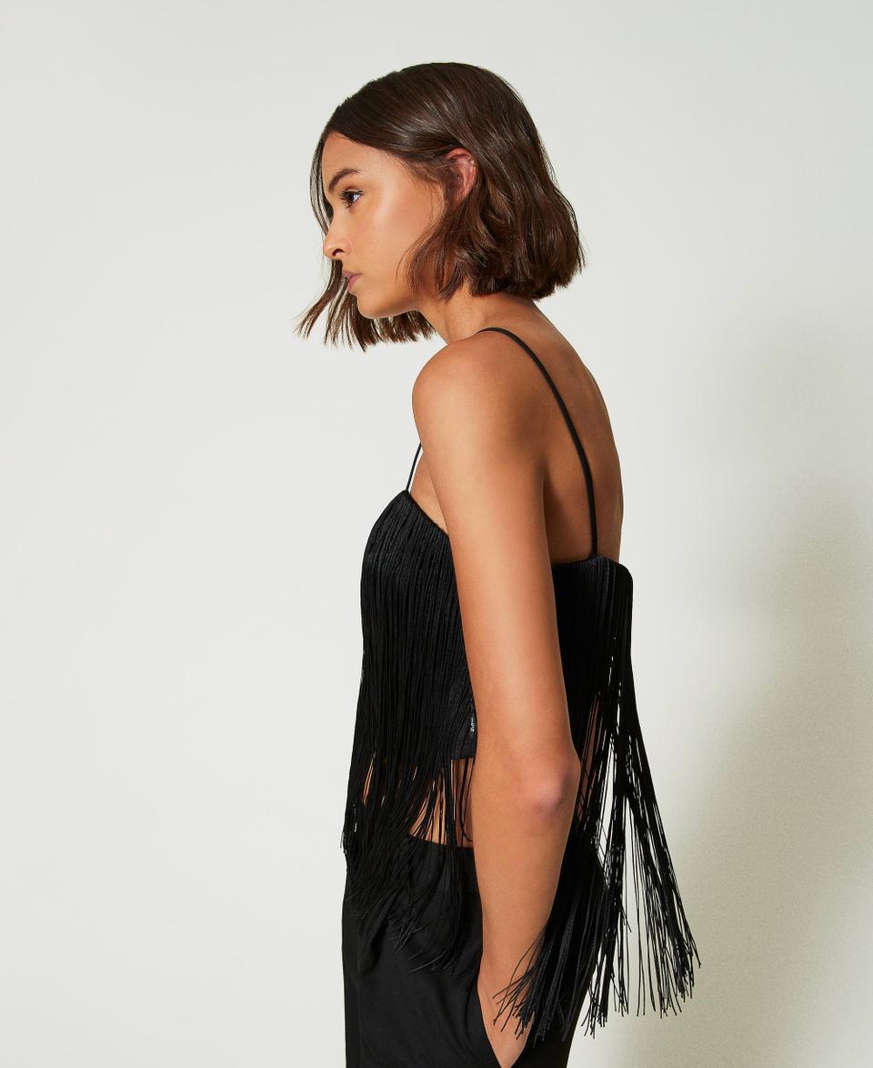 Twin Set Top corto MYFO con frange Moda