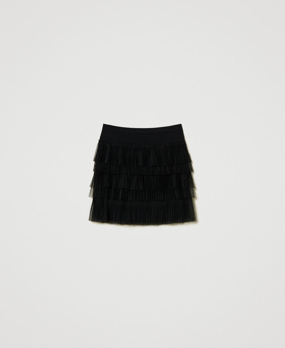 Twin Set Minigonna in maglia con balze in tulle 2025