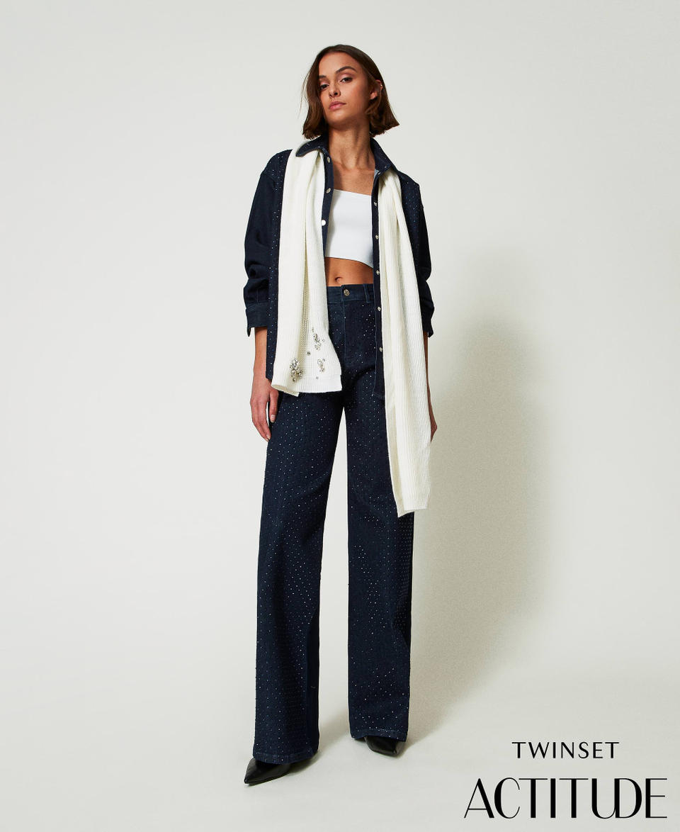 Twin Set Sciarpa con ricami e logo Spedizione Gratuita