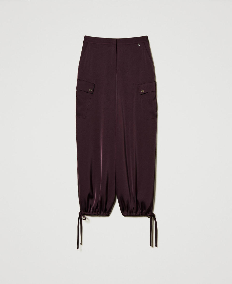 Twin Set Pantaloni cargo in raso Pezzi Unici