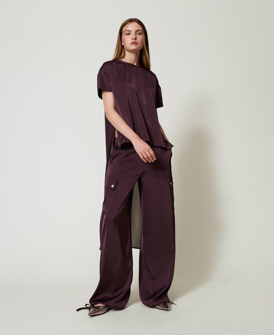 Twin Set Pantaloni cargo in raso Pezzi Unici