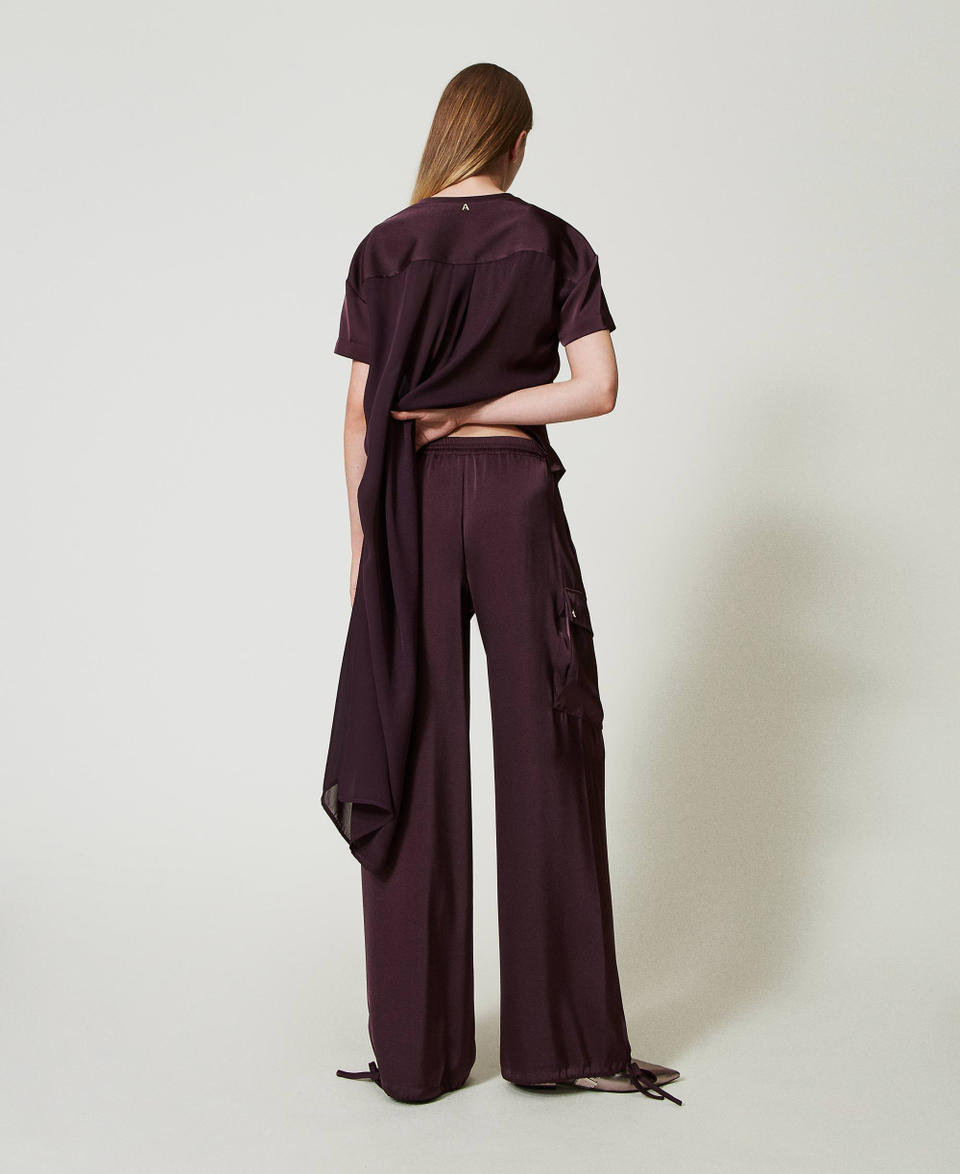 Twin Set Pantaloni cargo in raso Pezzi Unici