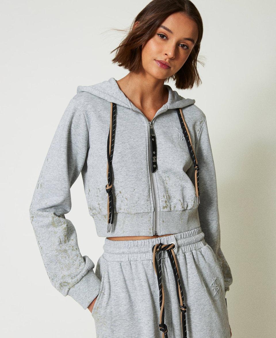 Twin Set Felpa cropped MYFO con stampa glitter Negozi Online