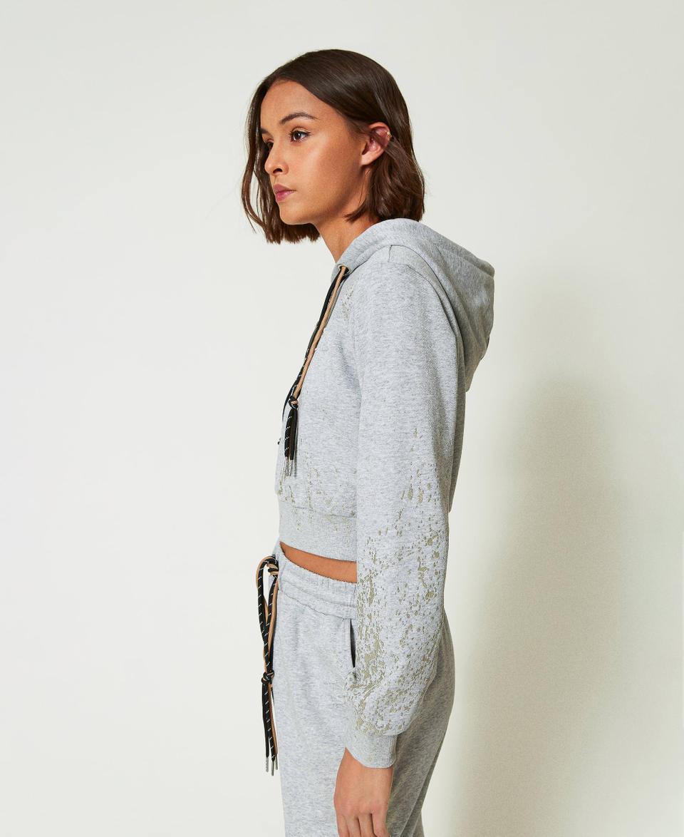 Twin Set Felpa cropped MYFO con stampa glitter Negozi Online