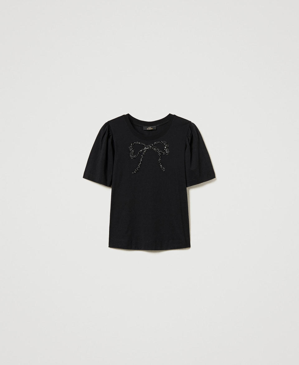 Twin Set T-shirt con ricamo a fiocco Shopping Online