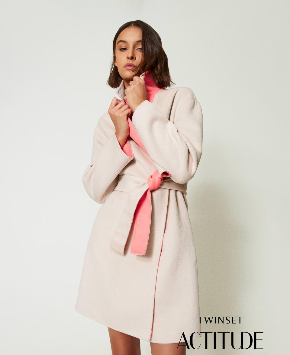 Twin Set Cappotto reversibile MYFO in panno misto lana Saldi