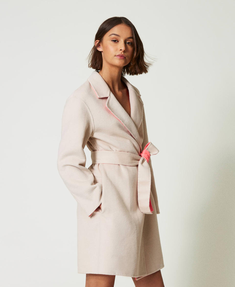 Twin Set Cappotto reversibile MYFO in panno misto lana Saldi