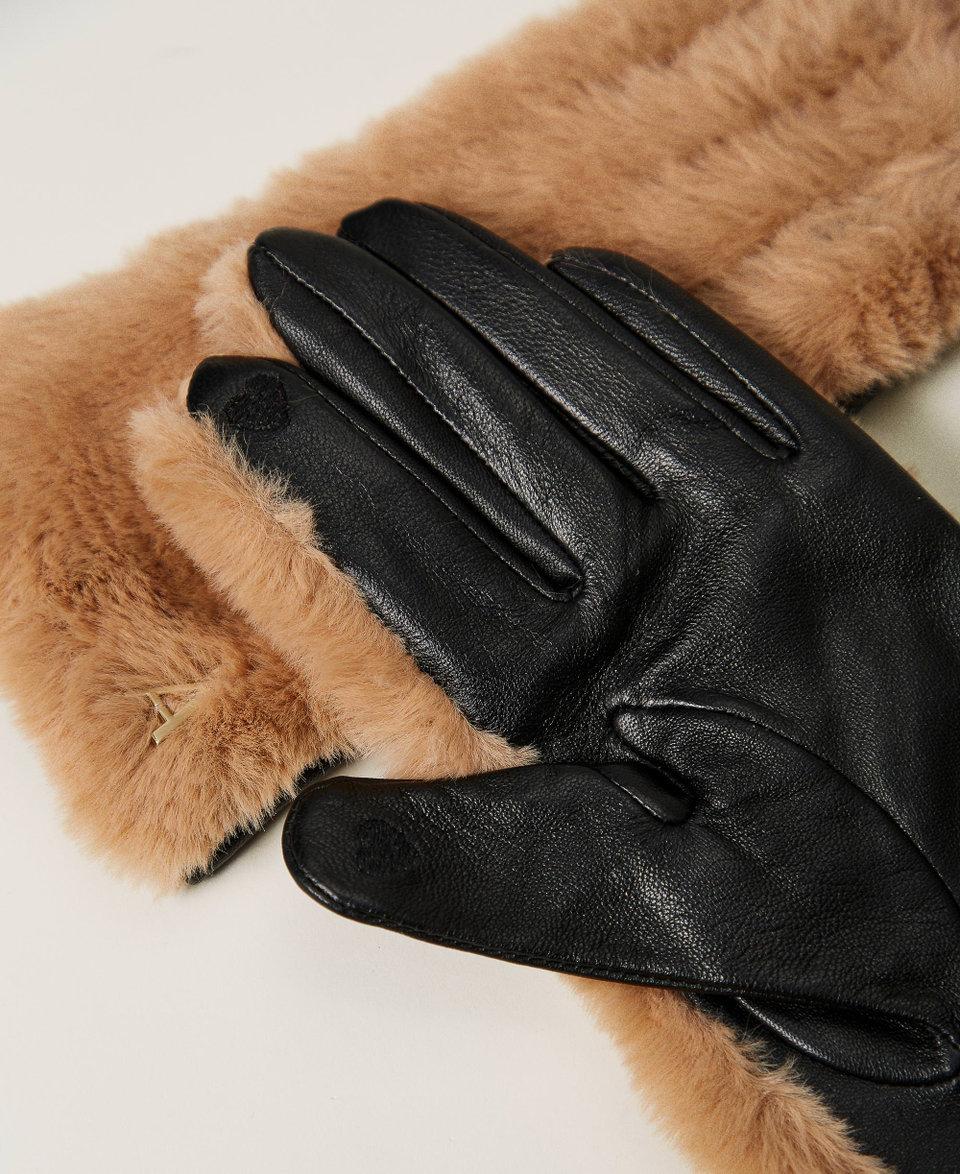 Twin Set Guanti in faux fur Vendita Calda