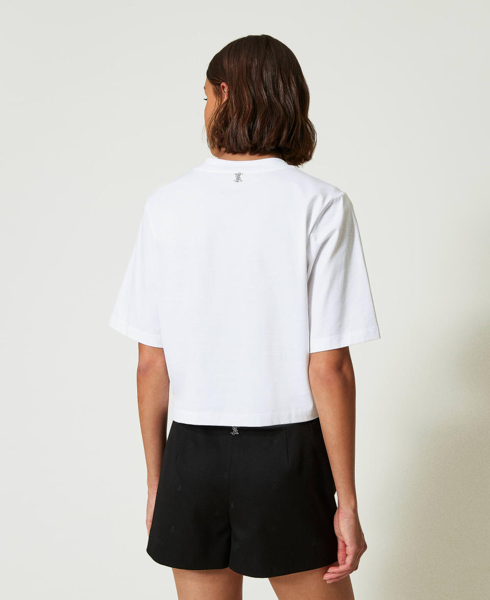 Twin Set T-shirt boxy MYFO con stampa e paillettes Vendite Flash