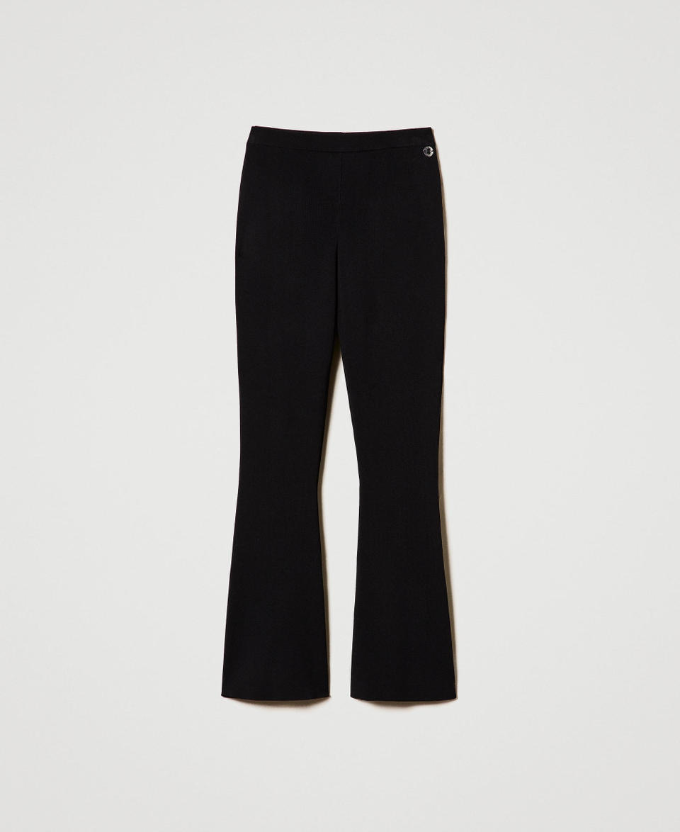 Twin Set Pantaloni flare in maglia Grande vendita