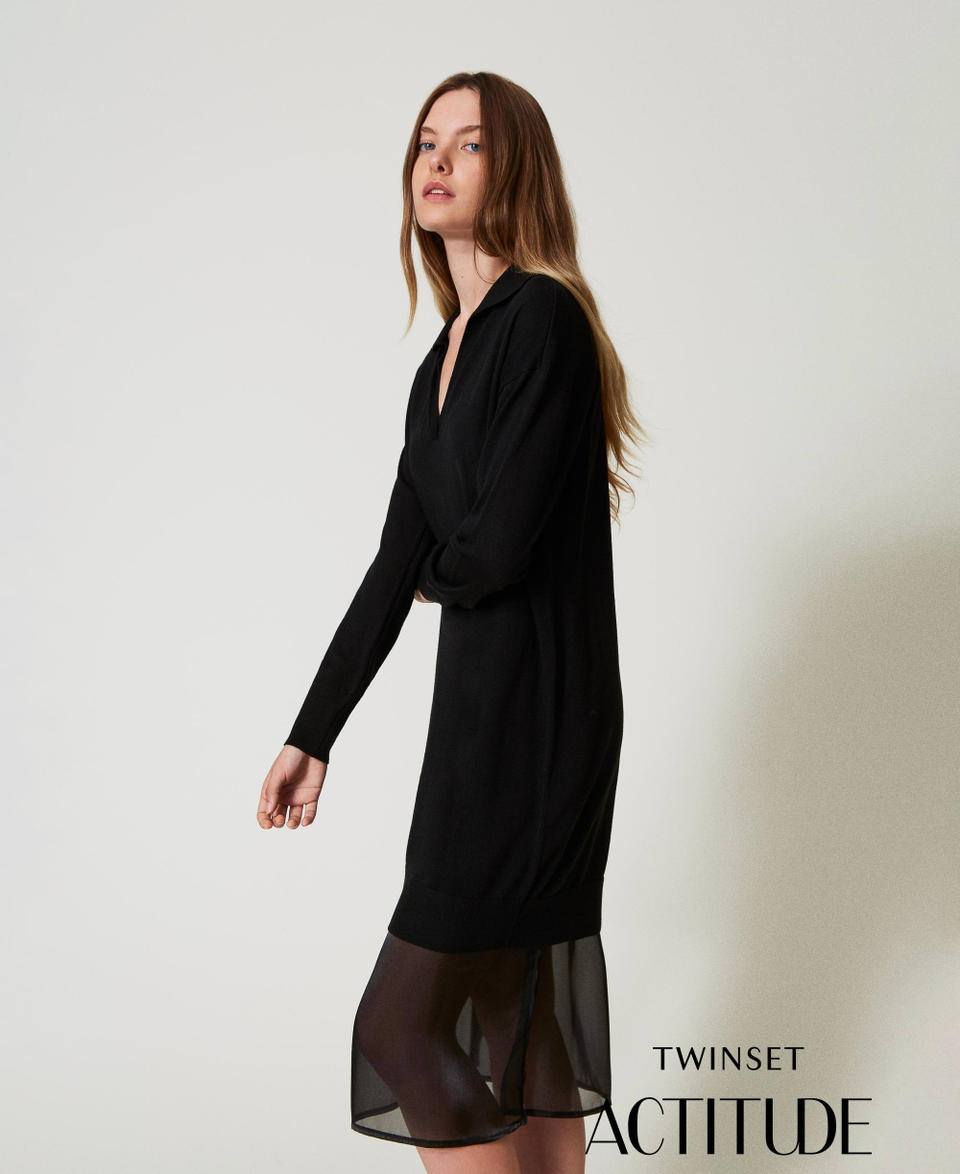 Twin Set Abito longuette in maglia con sottoveste Flash Sale