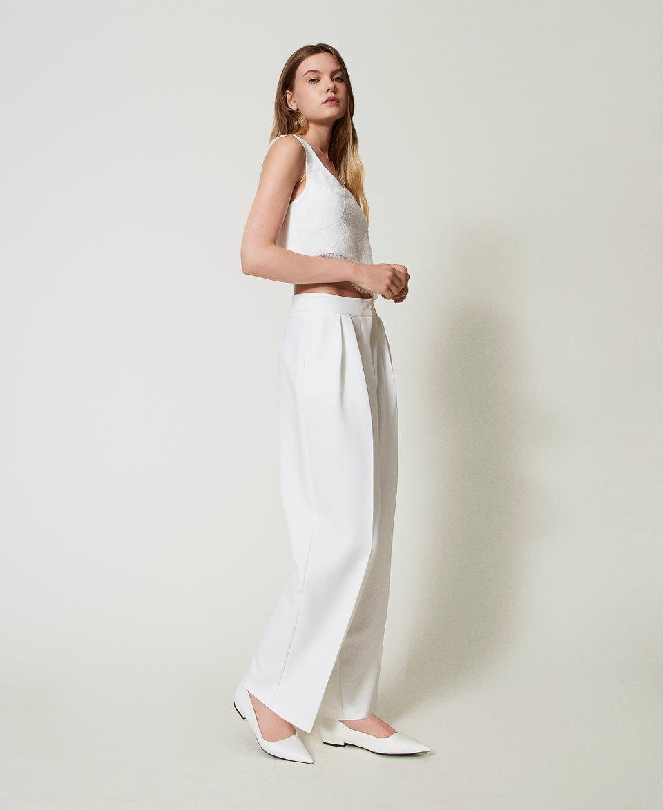 Twin Set Pantaloni a palazzo con pieghe Vendite stagionali