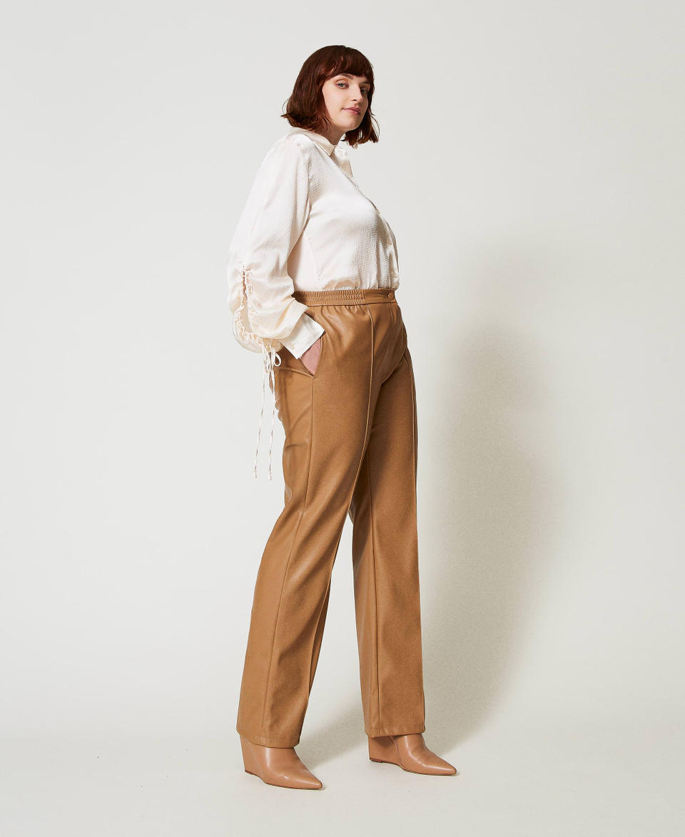 Twin Set Pantaloni effetto pelle con elastico Offerta natalizia