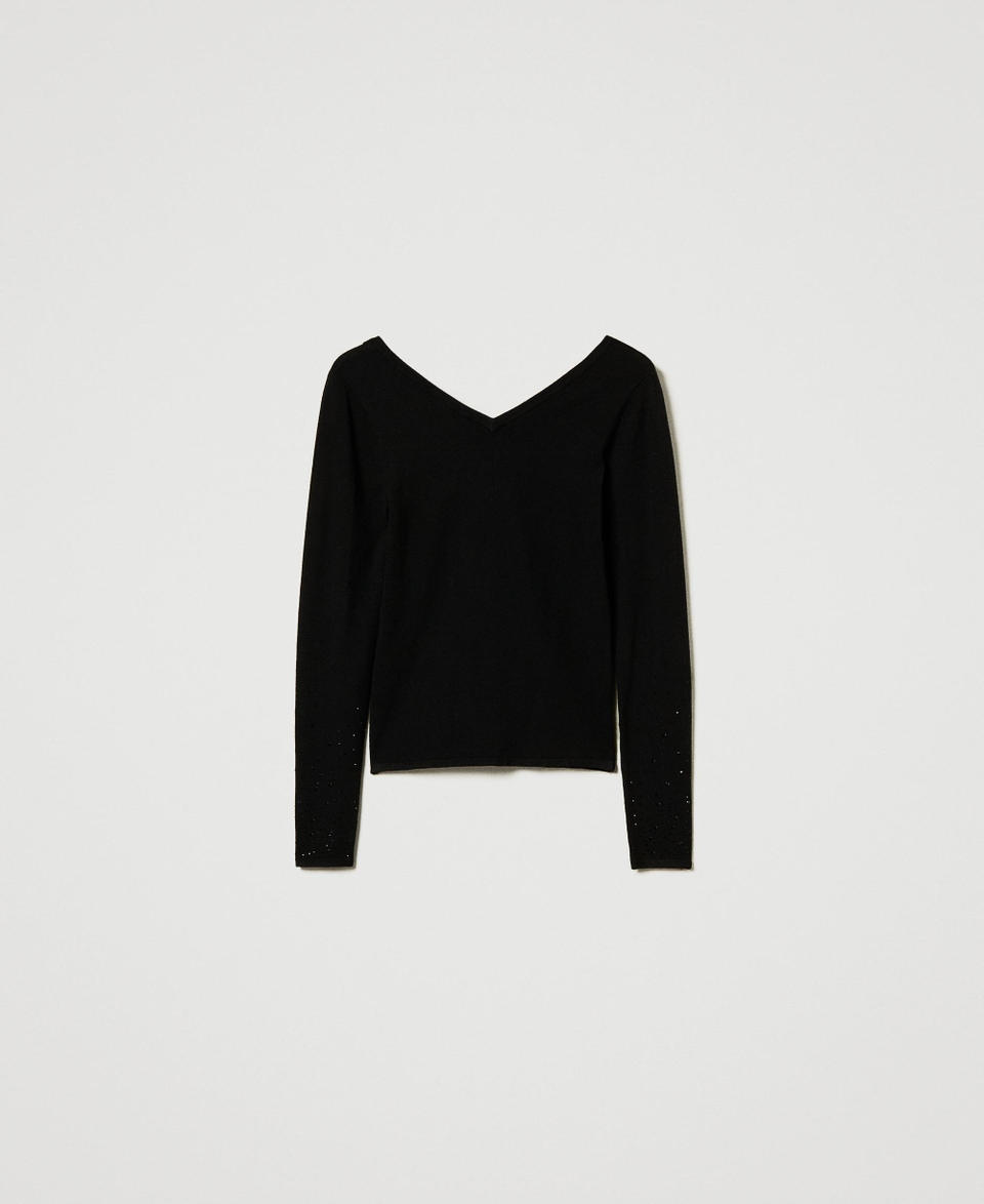 Twin Set Maglia con strass in dégradé Offerta Anniversario